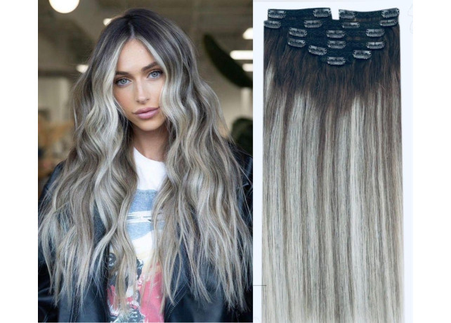 Extensii Clip-On DeLuxe  Balayage #9/ Light Grey